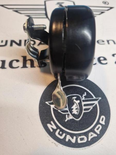 Zündapp Glocke Klingel 400-17.610 schwarz gepulvert mit Tankemblem Gravur !